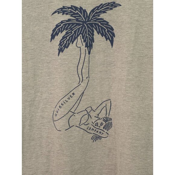 Quiksilver Other - Quiksilver Men's Gray Graphic Tee Palm Tree Design Premium Fit Medium
